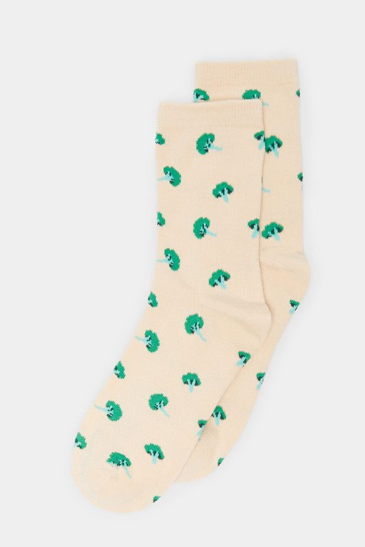 Socks with Brocoli Print