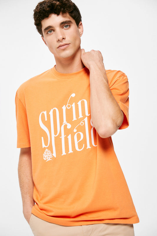 Springfield Printed T-Shirt (Regular Fit) - Orange
