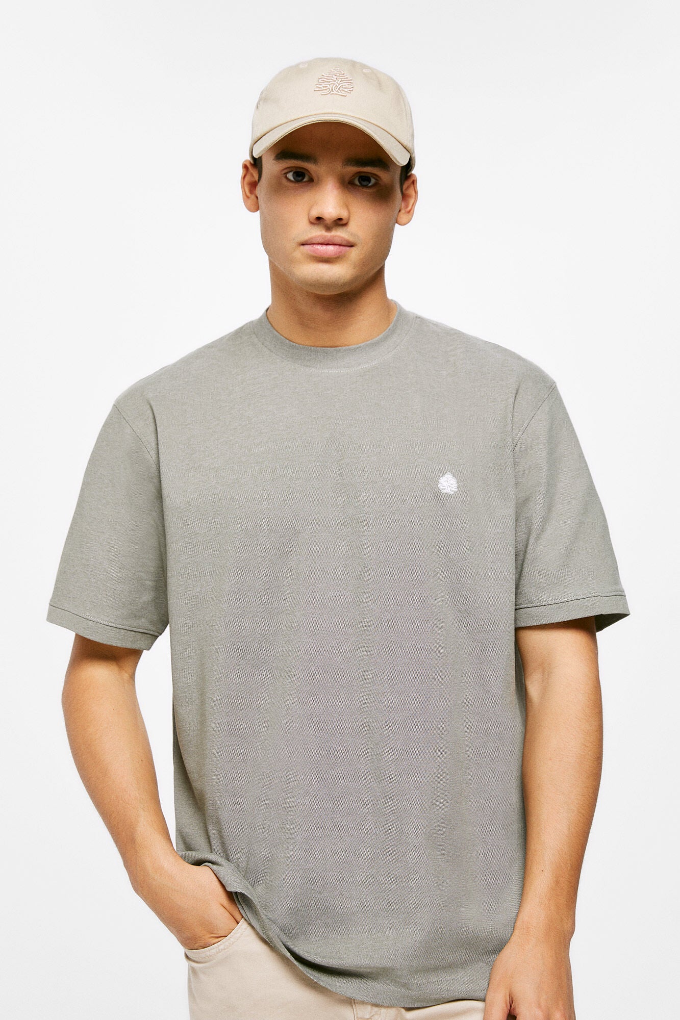 Oxford piqué T-shirt (Regular Fit) - Khaki