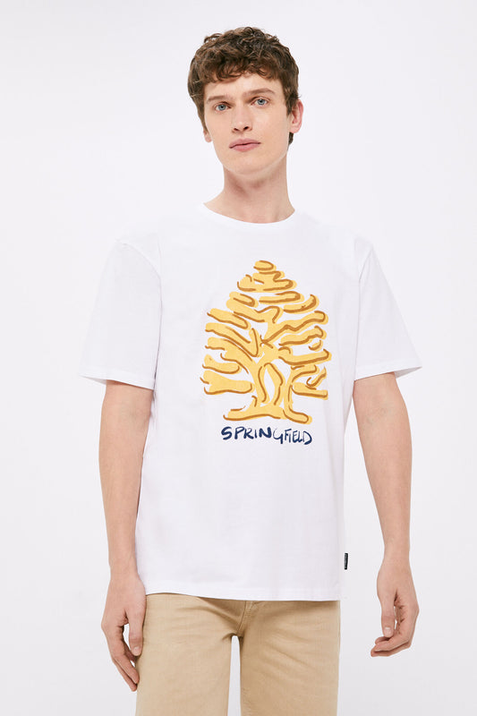 Watercolour tree T-shirt (Regular Fit) - White