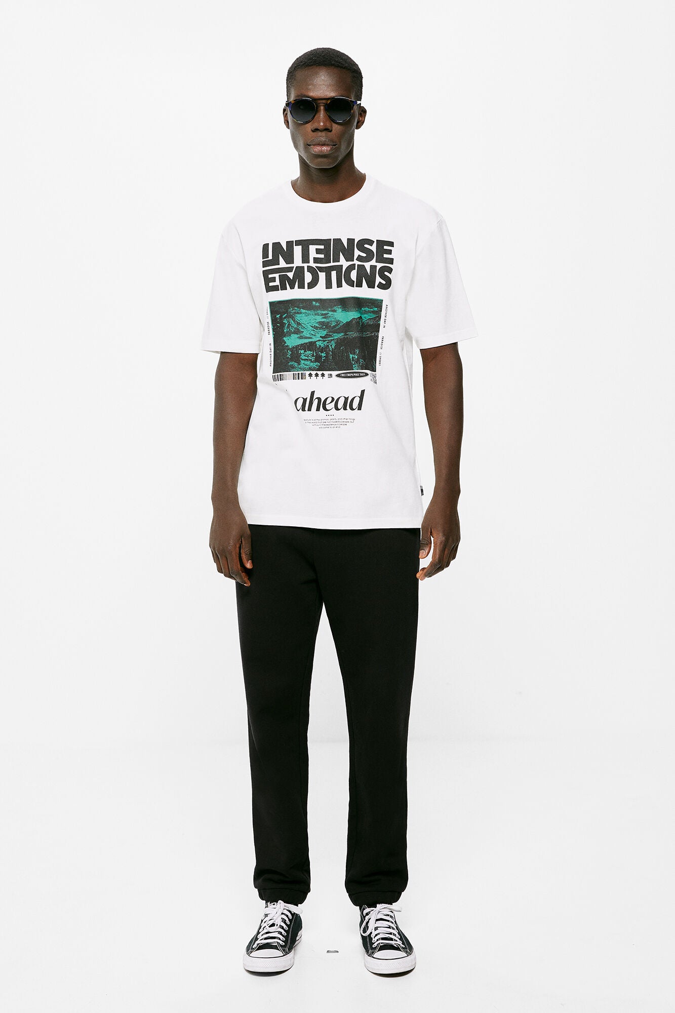 Intense Emotions Printed T-Shirt (Regular Fit) - White