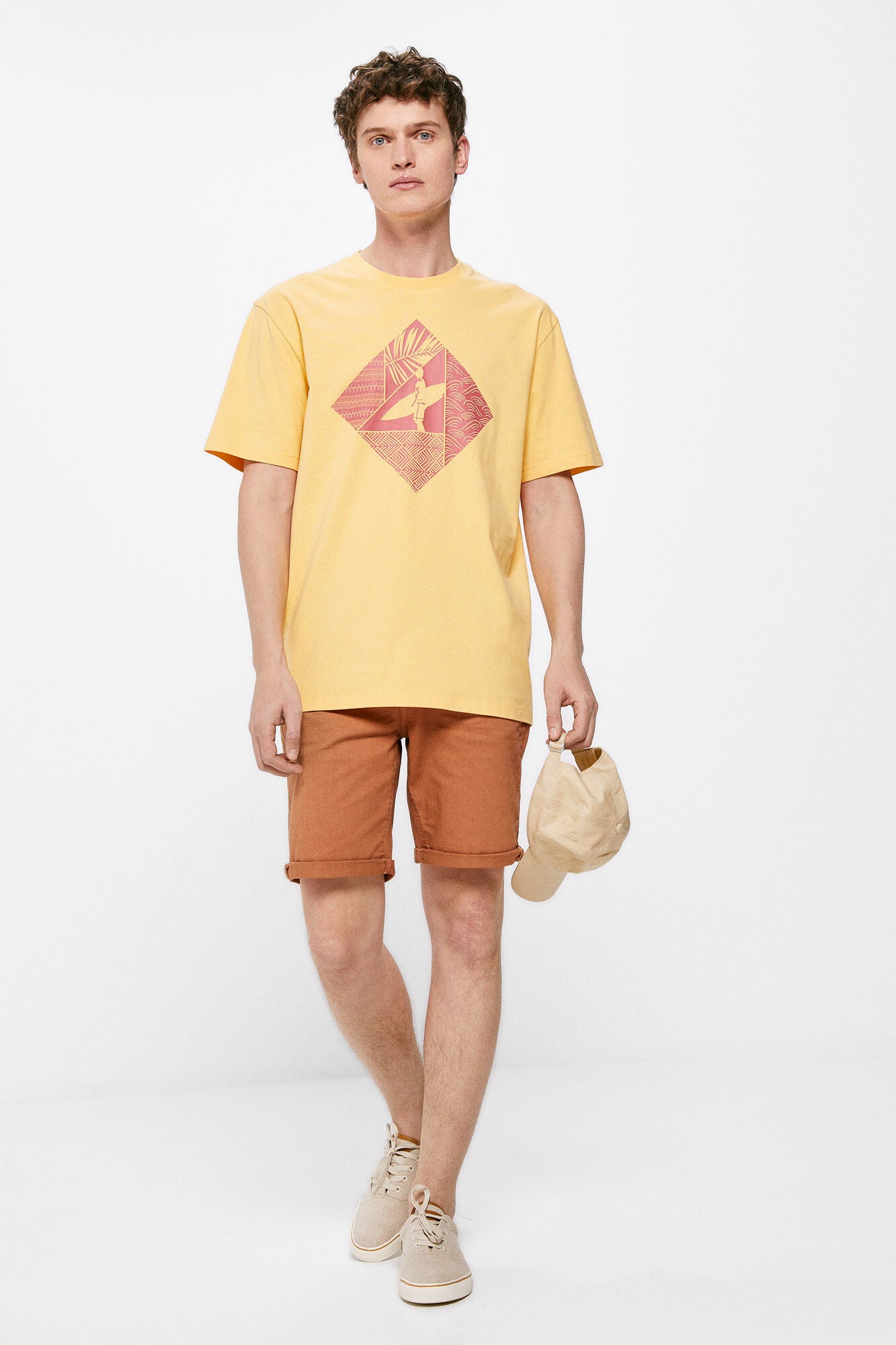 Surf Printed T-shirt (Regular Fit) - Yellow