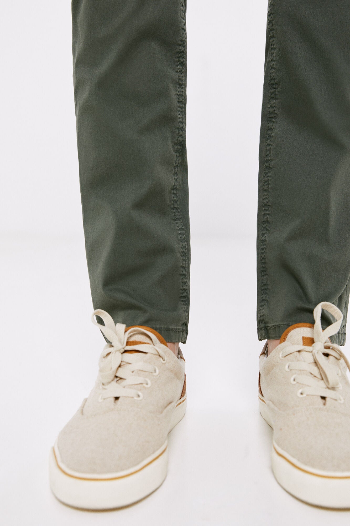 Ash Green Cotton Trousers