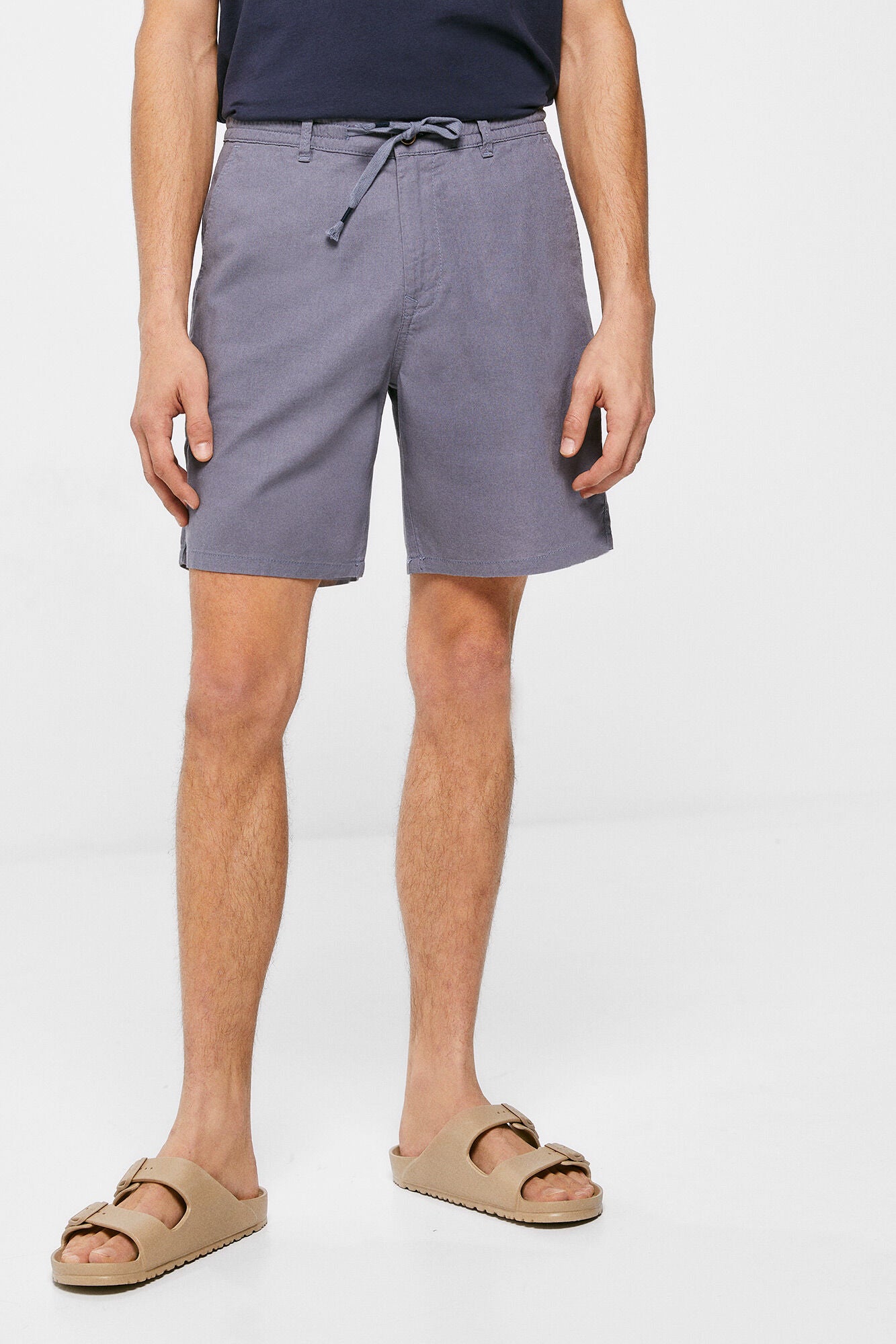 Medium Blue Lace Bermuda Shorts