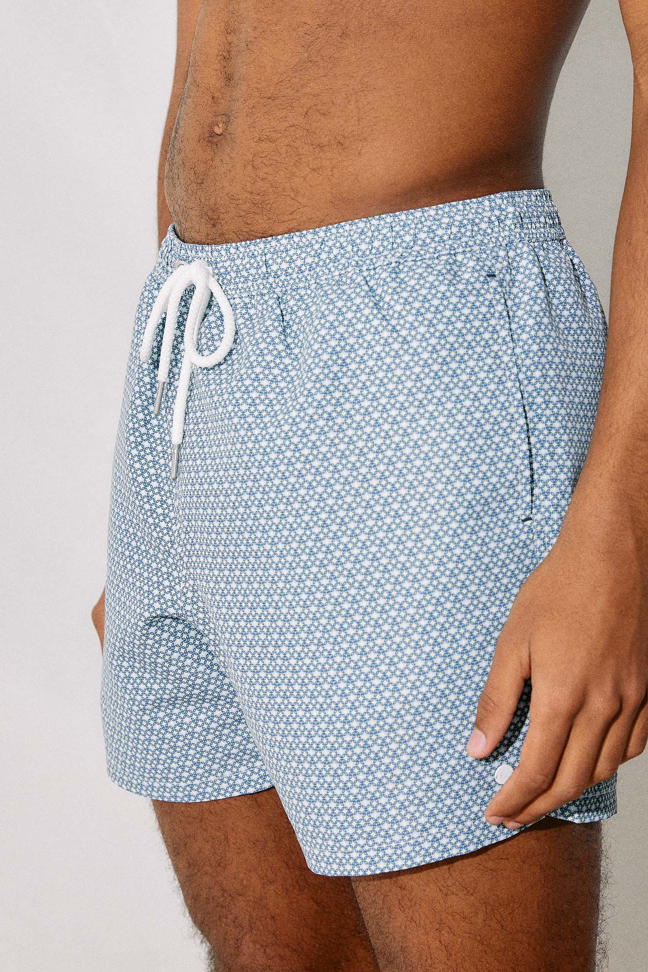 Blue Dot Printed Swim Shorts