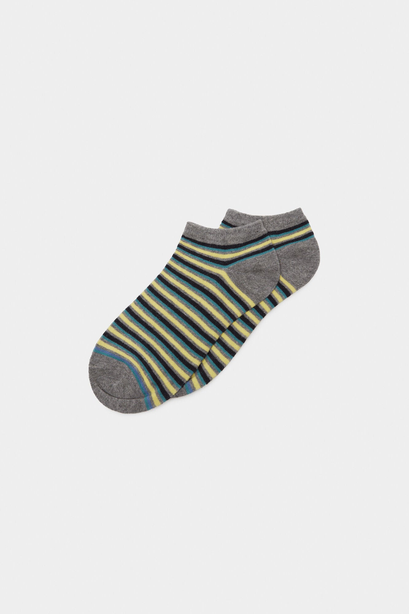 Grey Stripe Ankle Fancy Socks - 1 pair