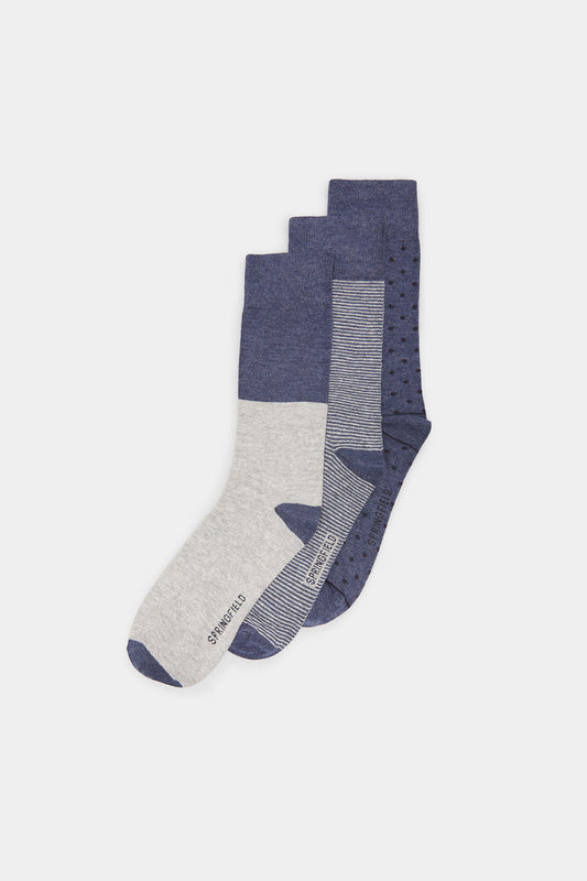 3-pack blue socks