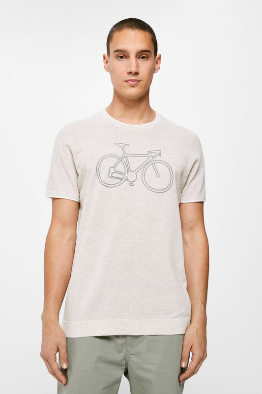 Short-sleeved textured jumper with bike