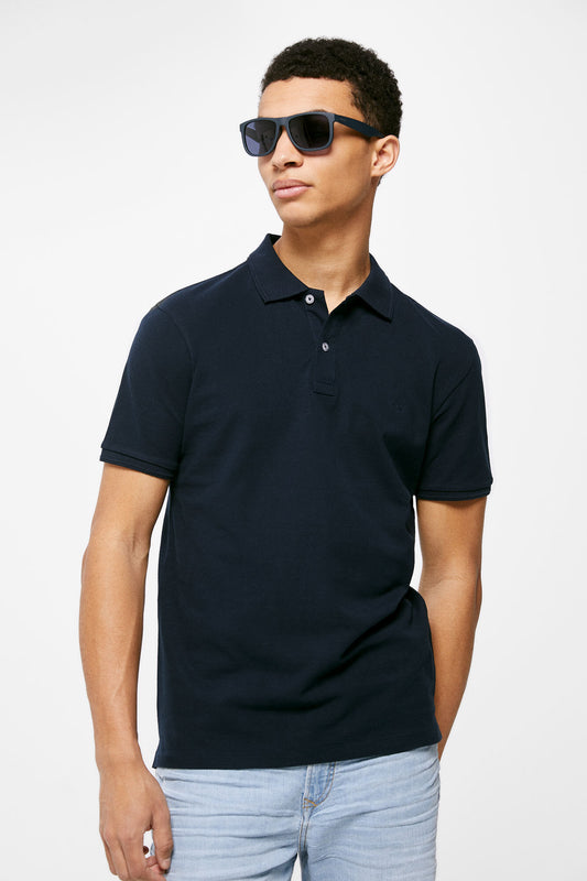 Essential piqué polo shirt (Slim Fit) - Navy
