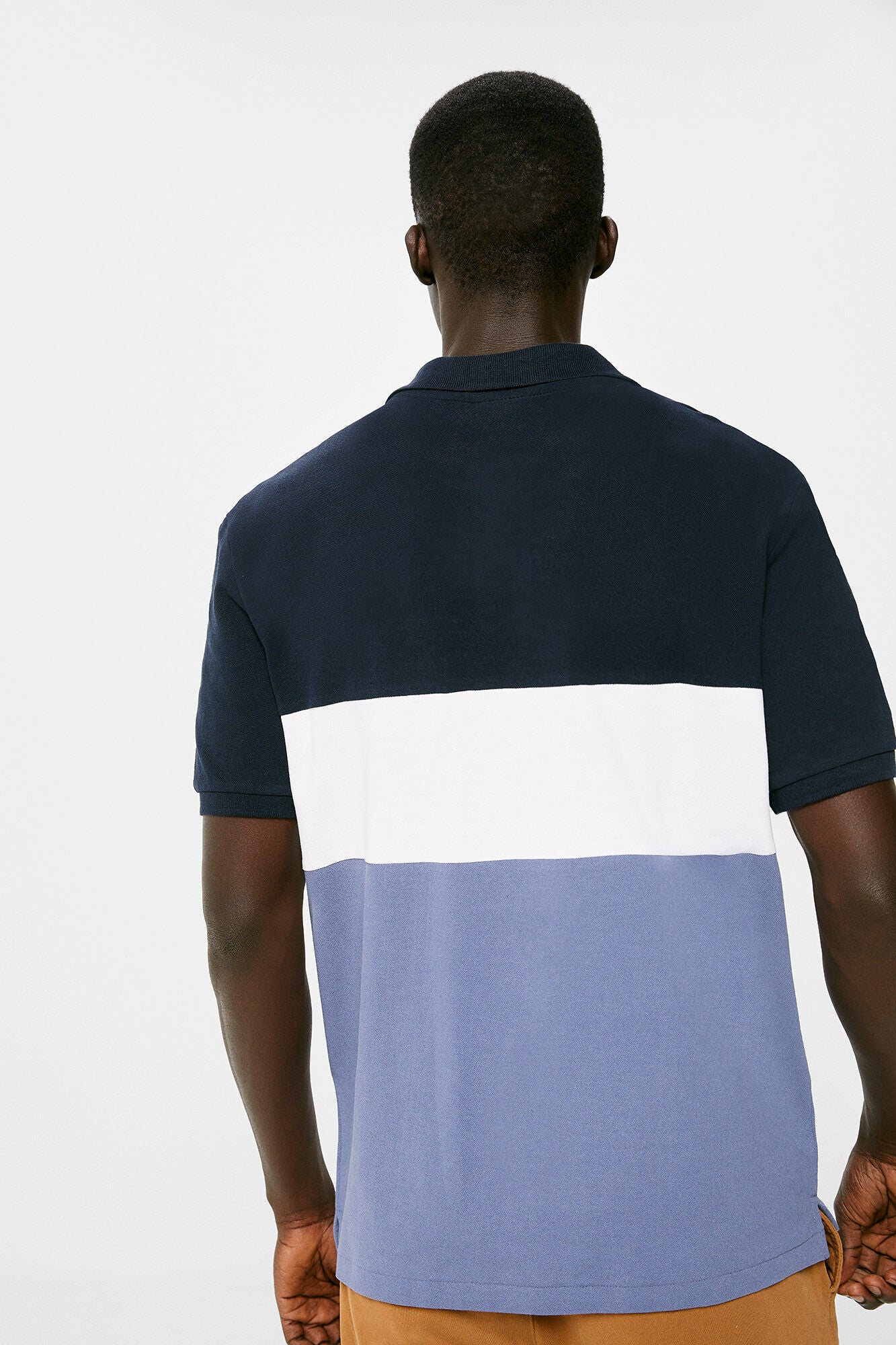 Colour block piqué polo shirt (Regular Fit) - Navy