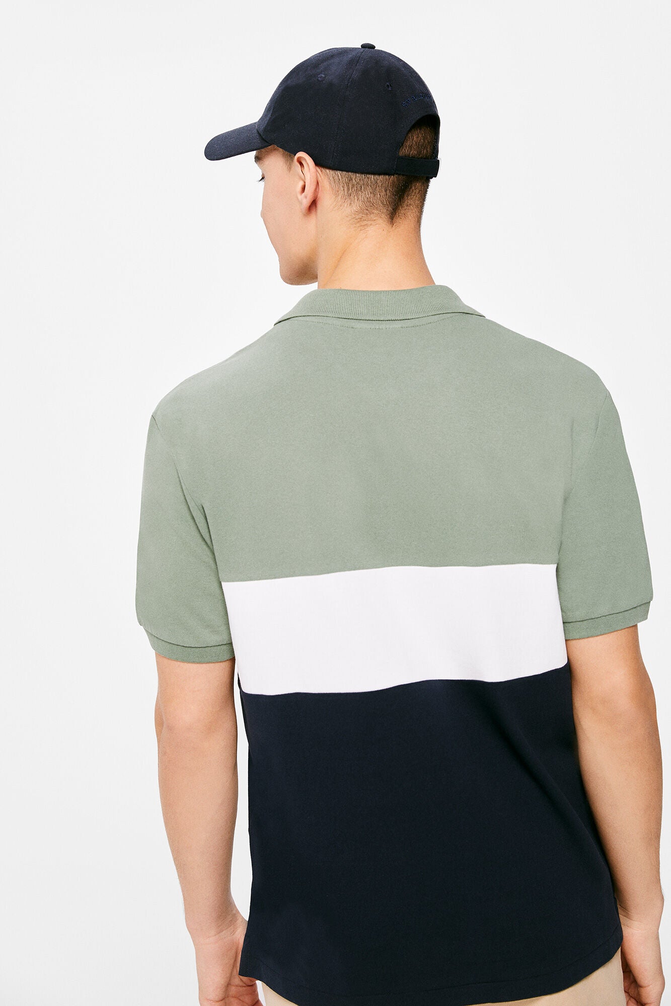 Colour block piqué polo shirt (Regular Fit) - Green