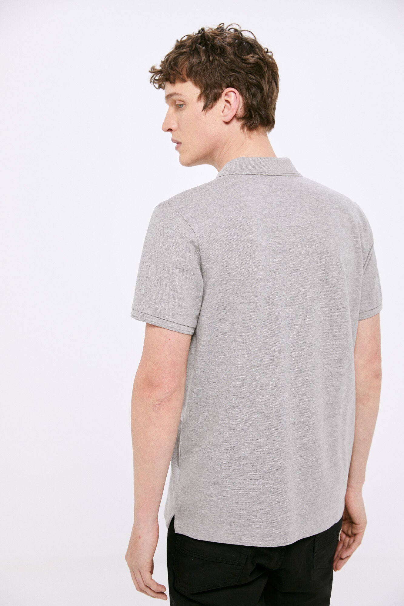 Essential piqué polo shirt (Slim Fit) - Grey