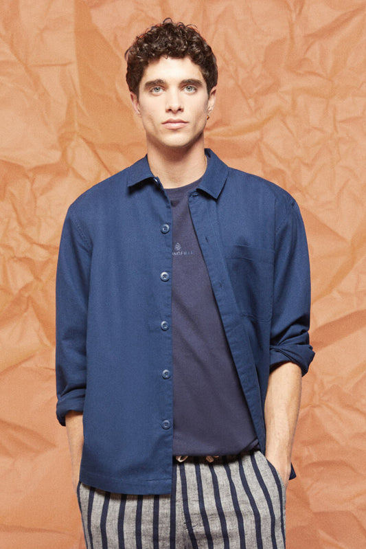 Linen overshirt - Blue