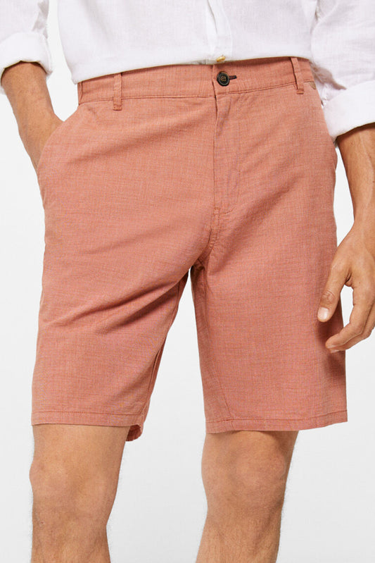 Light Pink Button Bermuda Shorts