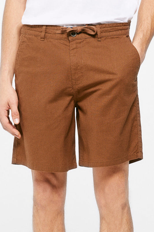 Brown Lace Bermuda Shorts