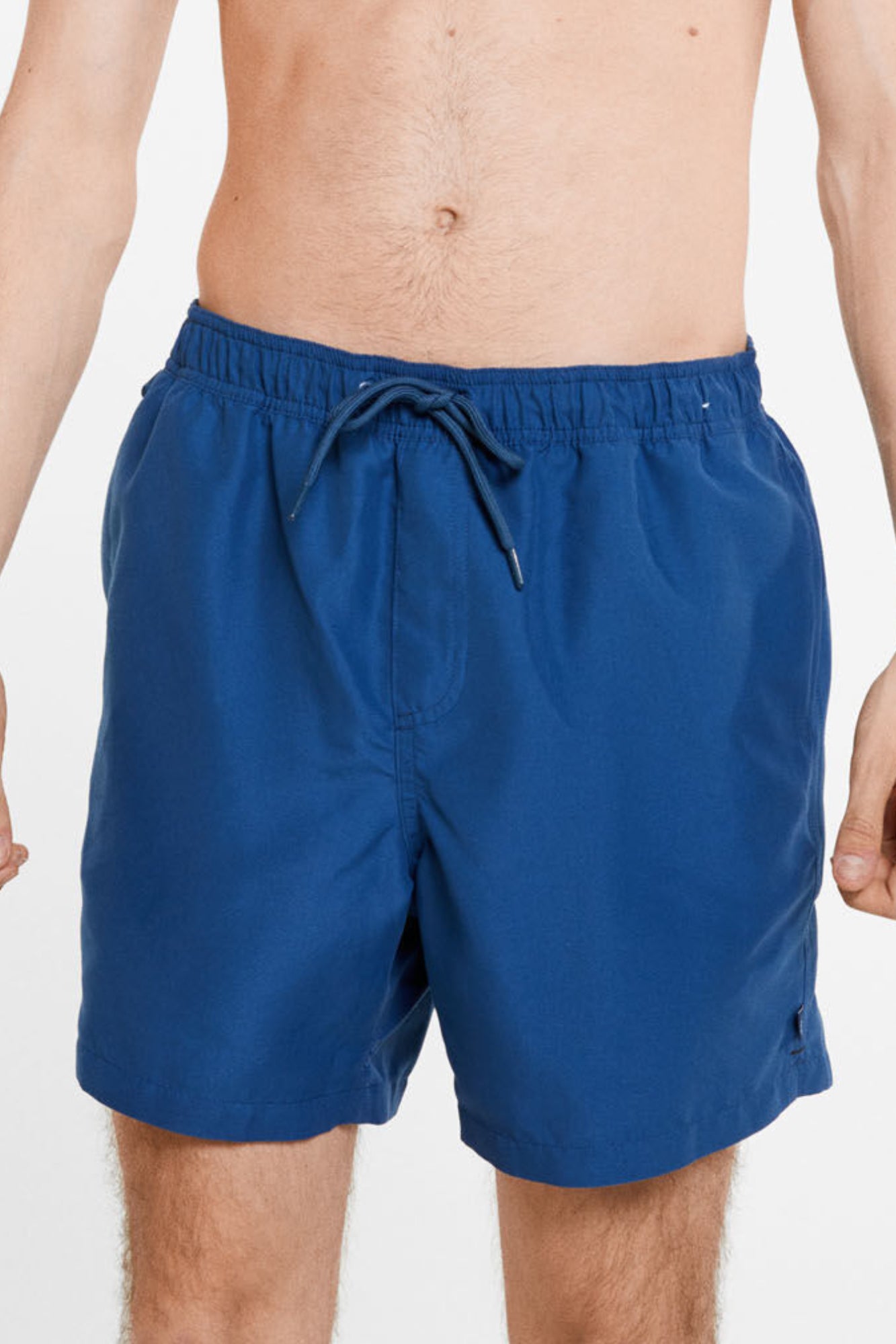 Dark Blue Monochrome Plain Swim Shorts