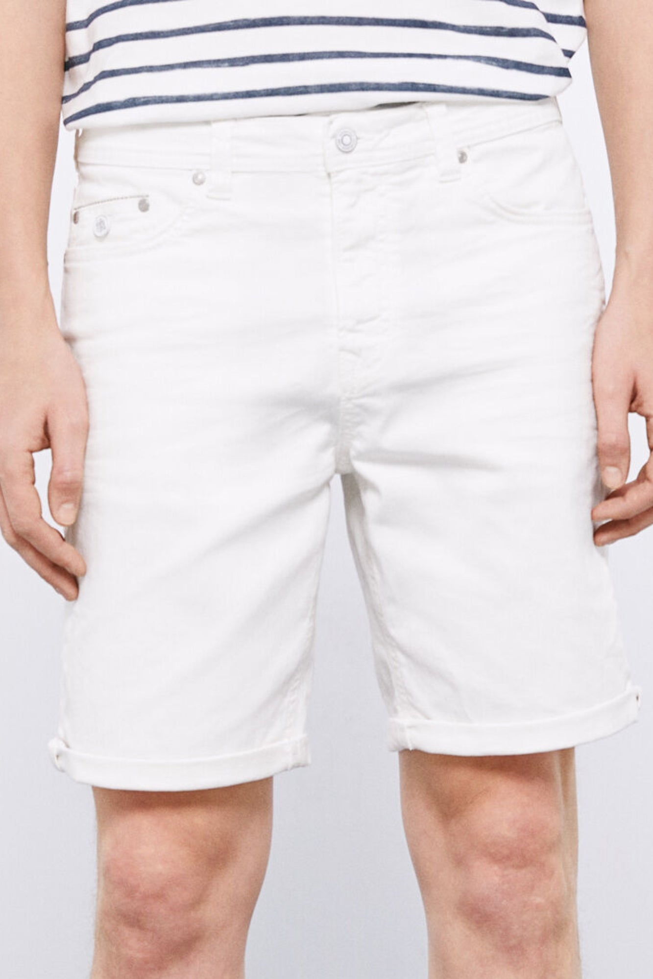 Ivory White Bermuda Shorts