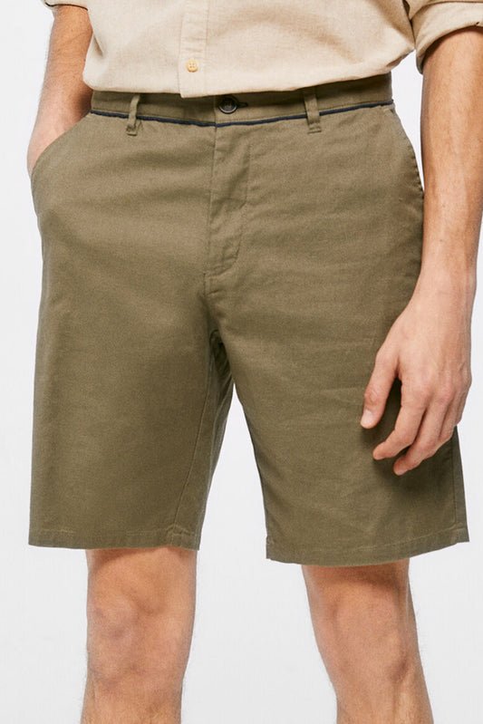 Dark Khaki Green Bermuda Shorts
