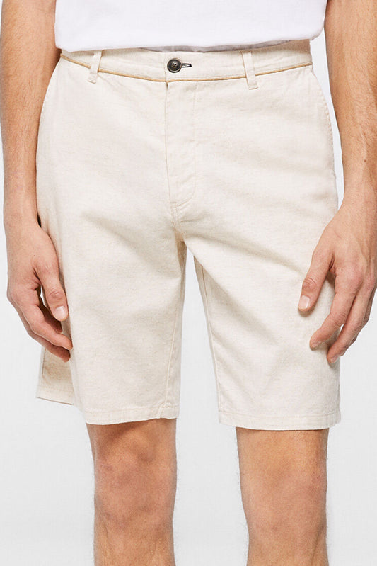 White Beige Bermuda Shorts