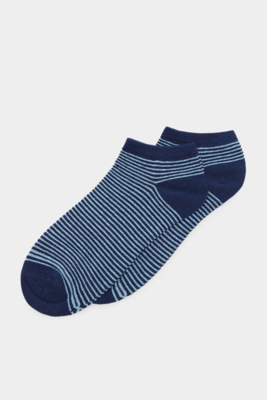 Blue Stripes Ankle Fancy Socks - 1 pair