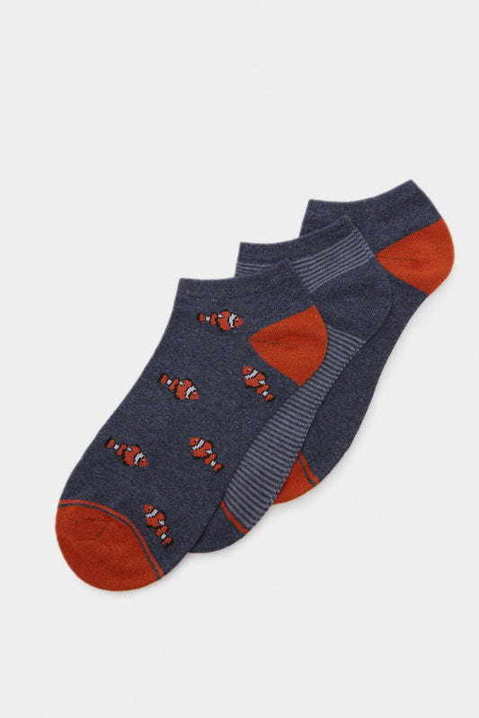 Fancy Socks Grey Mix Designs - 3 pair