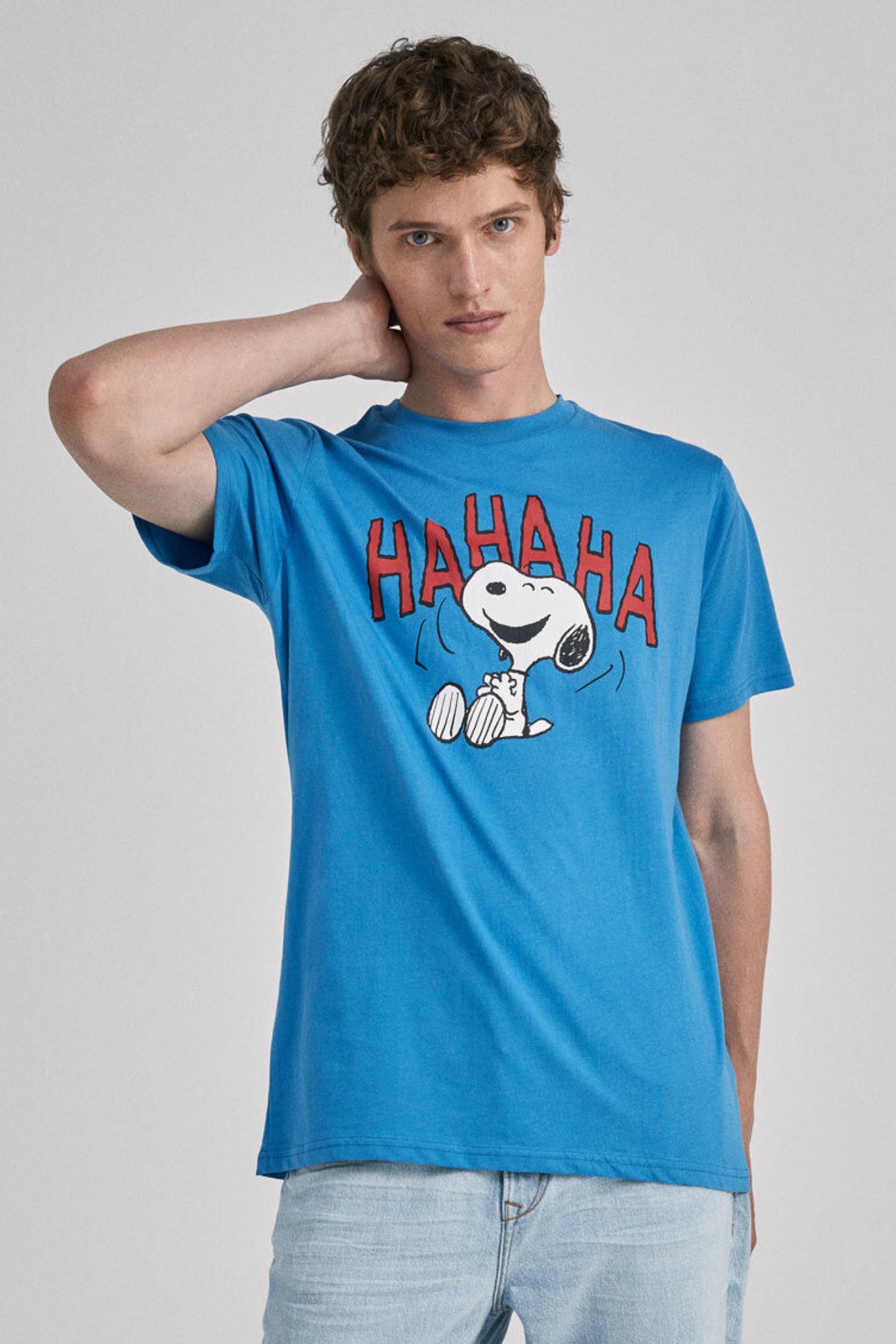 Blue Snoopy Top Printed T-Shirt