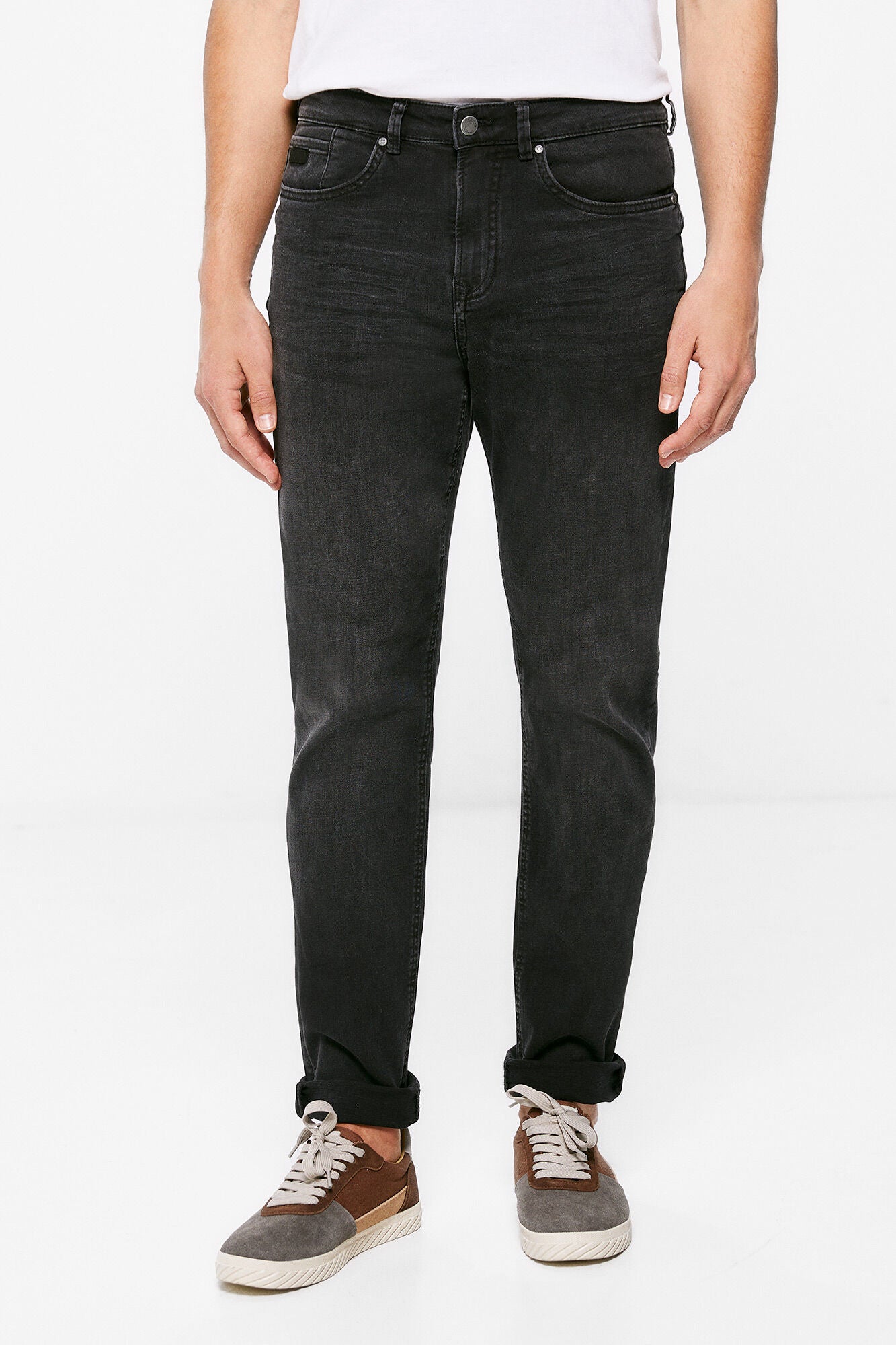Washed black slim fit ultra-lightweight jeans