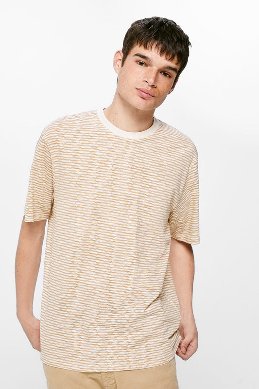 All-over print T-shirt (Loose Fit) - Beige