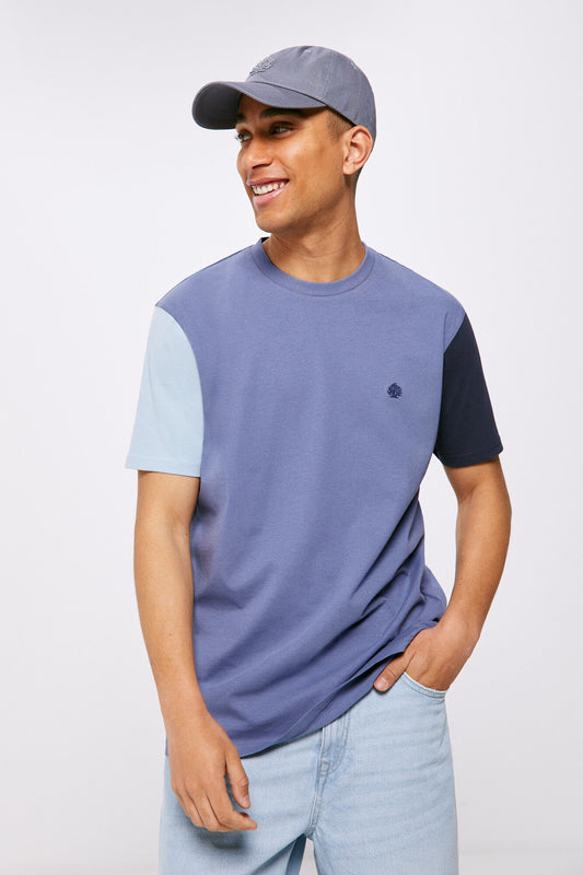 Colour block T-shirt (Custom Fit) - Blue