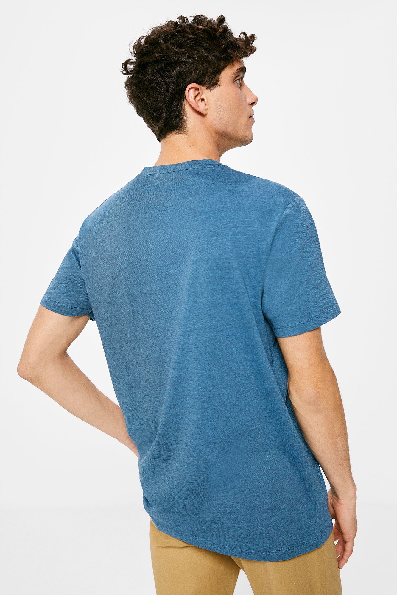 Micro-striped T-shirt (Custom Fit) - Blue – Springfield