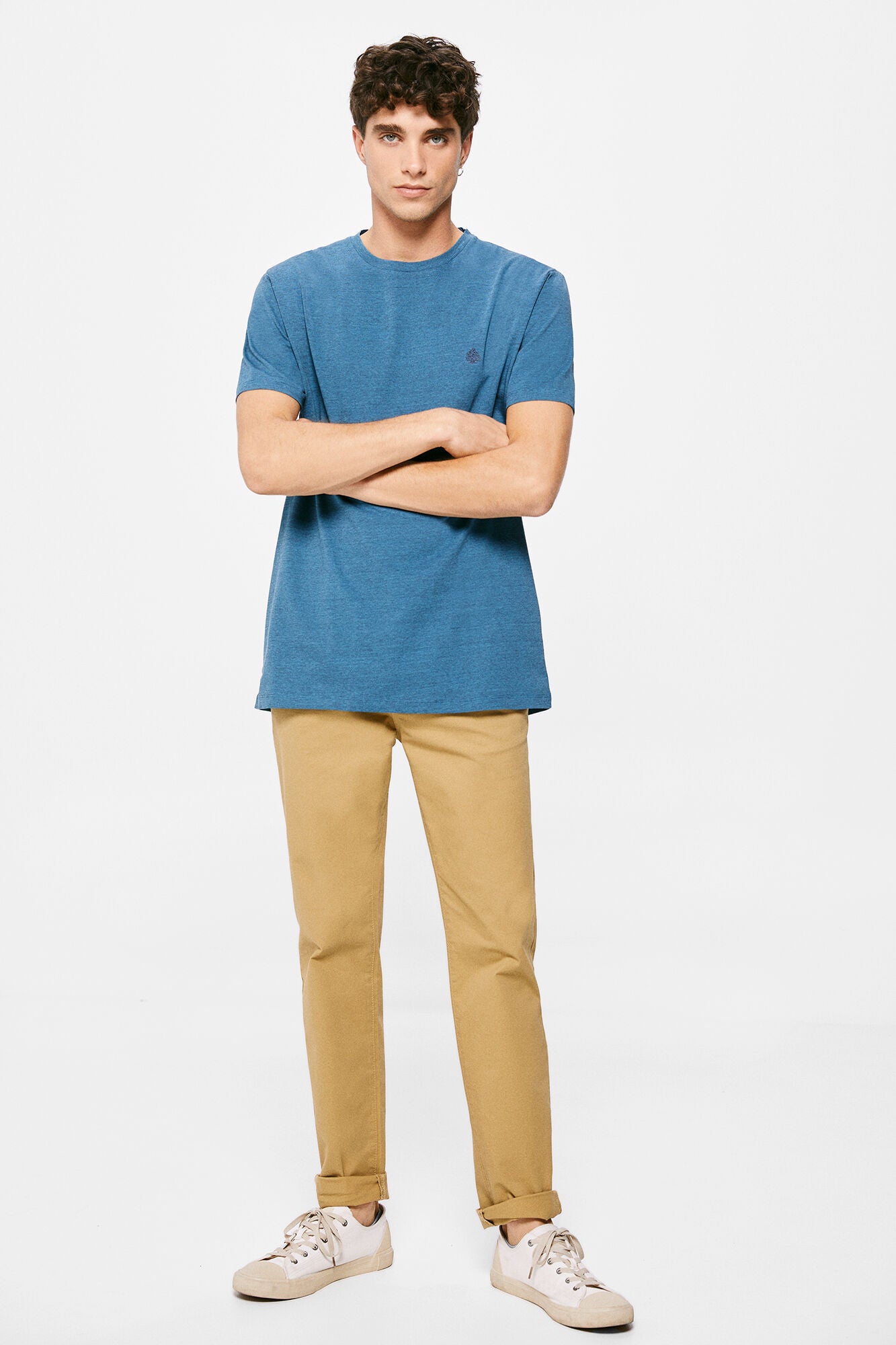 Micro-striped T-shirt (Custom Fit) - Blue