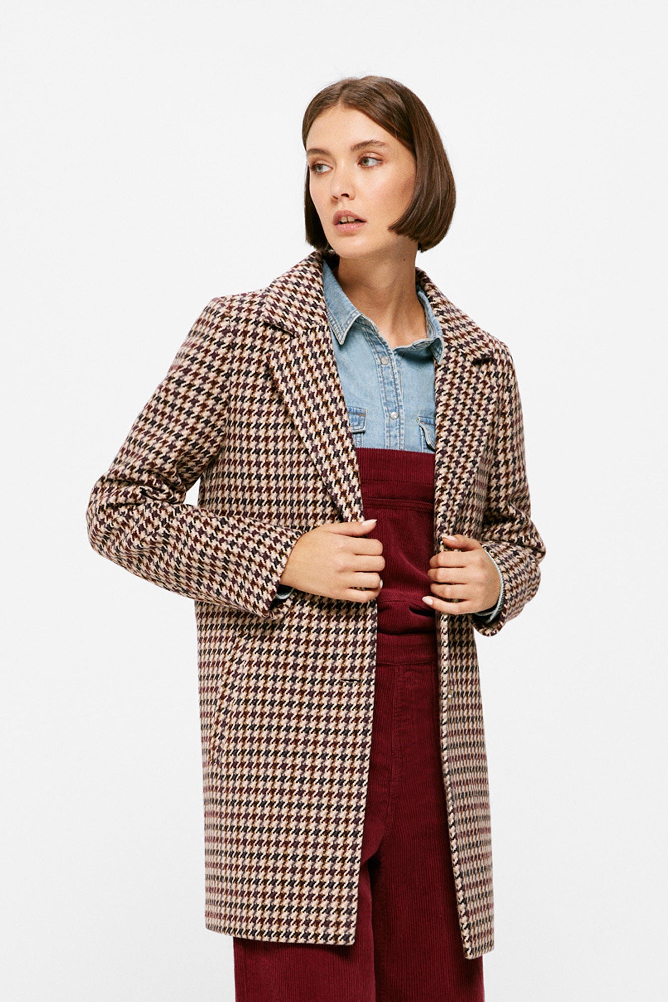 Woolen Checkered Coat