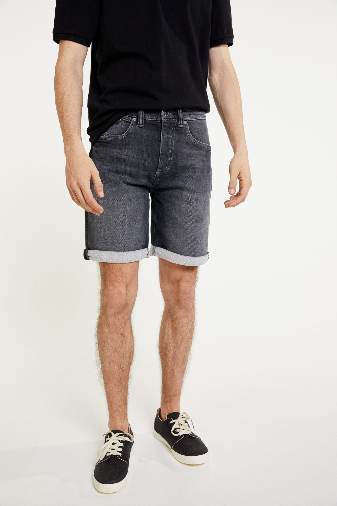 Grey Denim Pocket Bermuda Shorts
