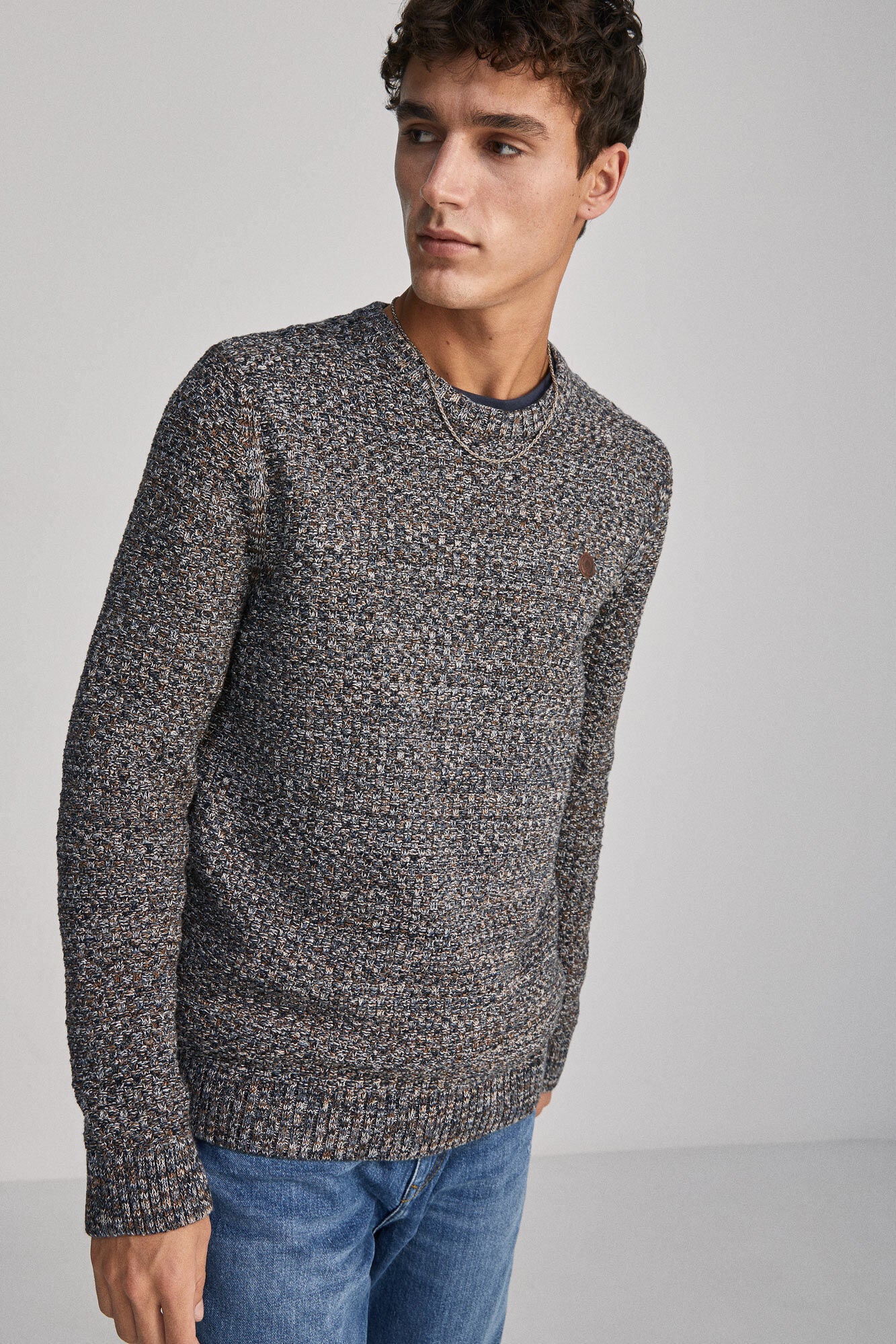 Textured fancy knit jumper