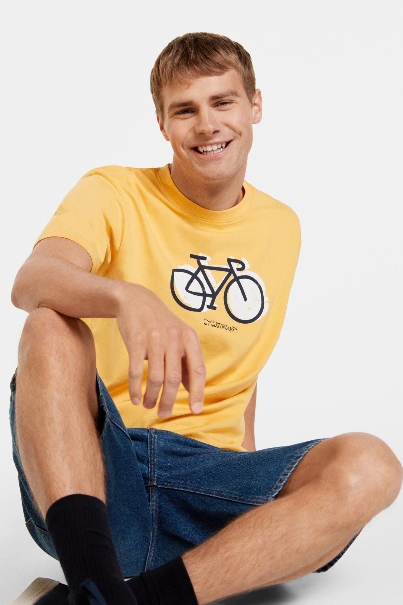 Yellow Bicycle Printed T-Shirt
