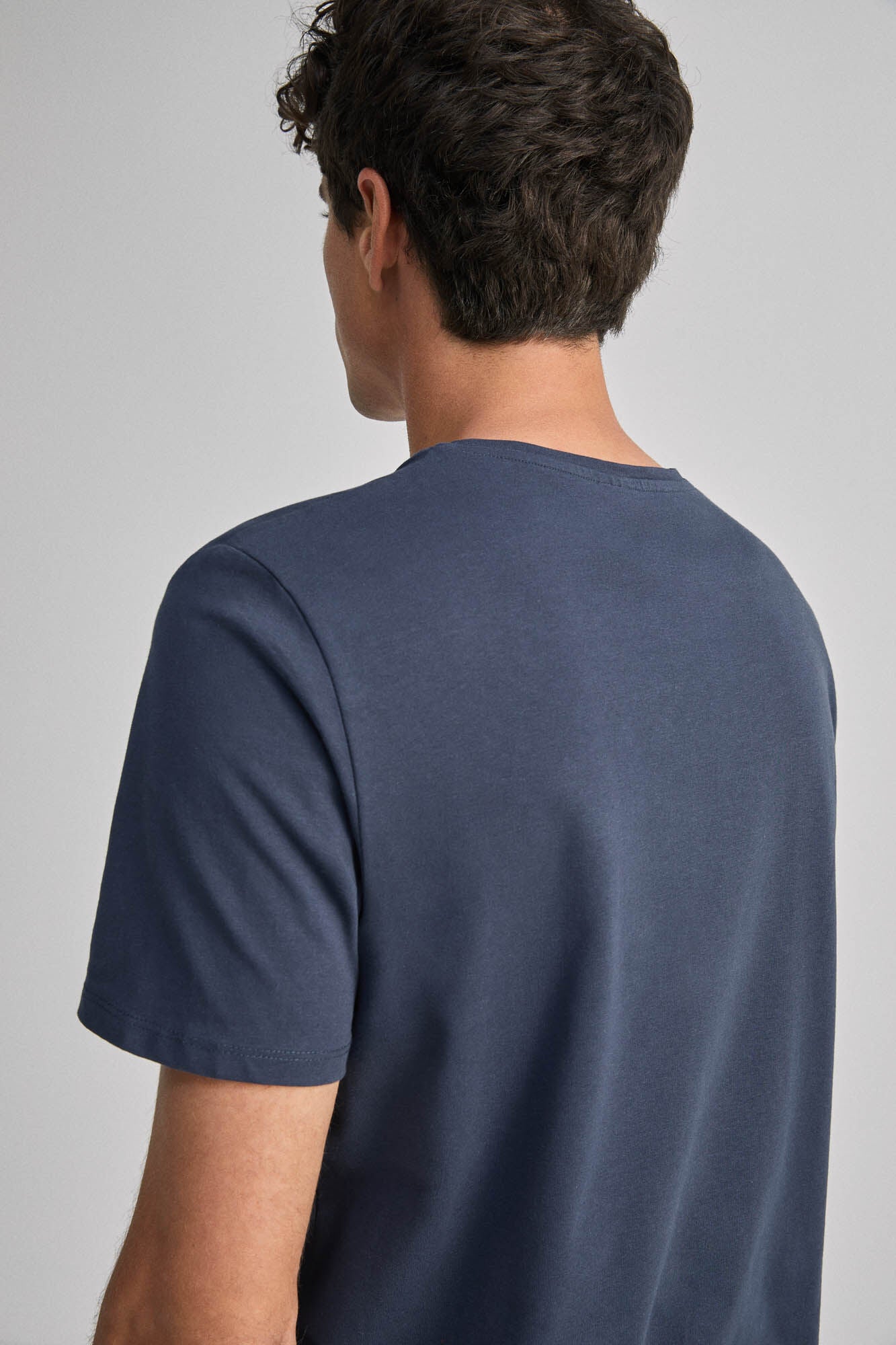 Navy Blue Plain Essential Round Neck T-shirt
