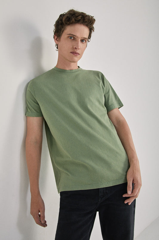 Green Plain Essential Round Neck T-shirt