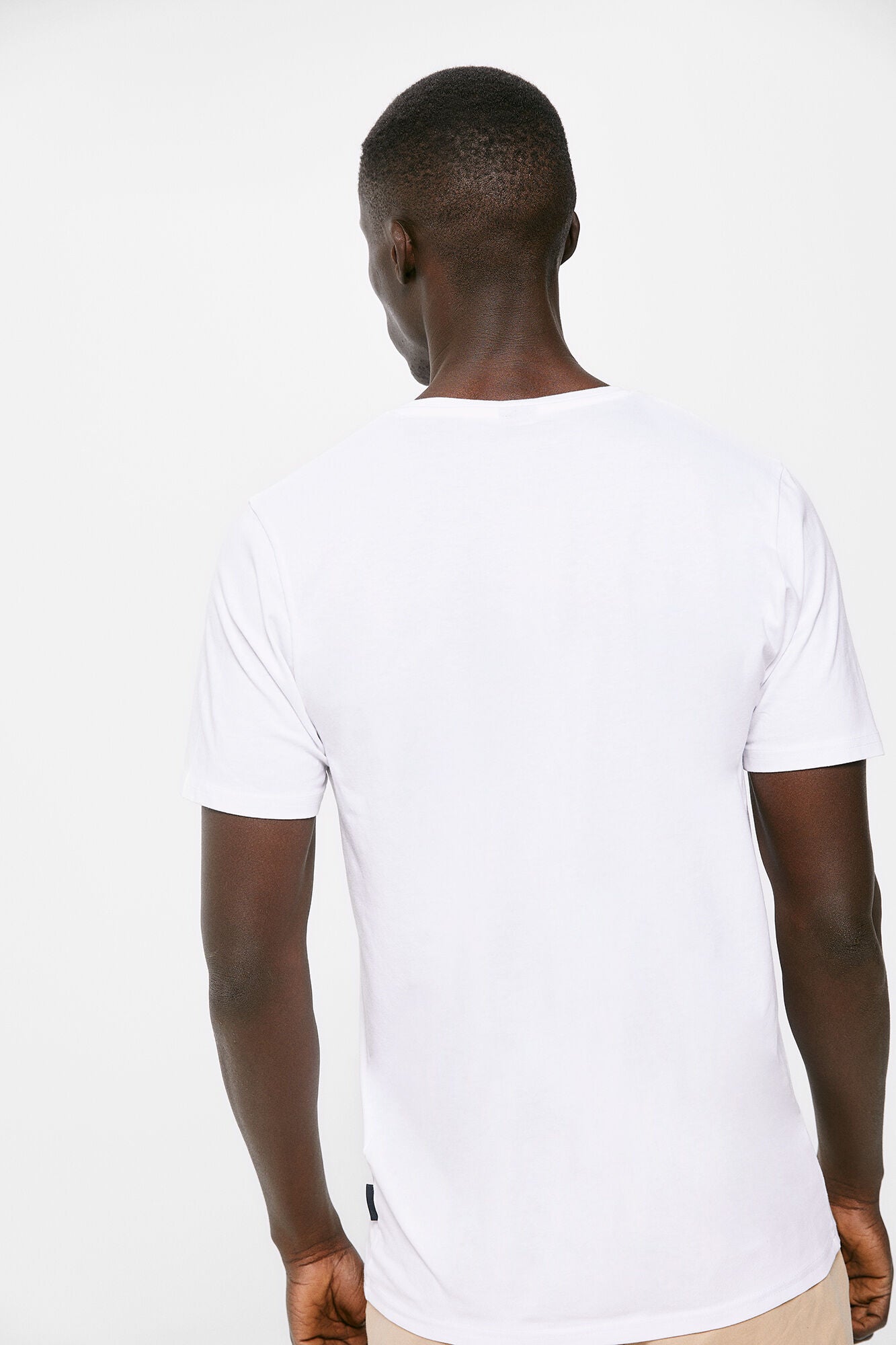 White V-Neck Short Sleeve T-Shirt