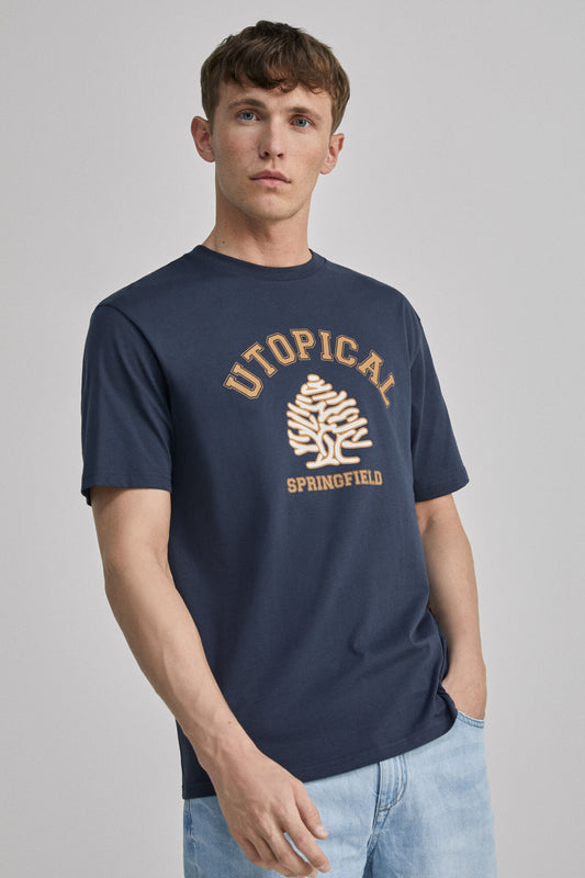 Blue Utopical Printed T-shirt