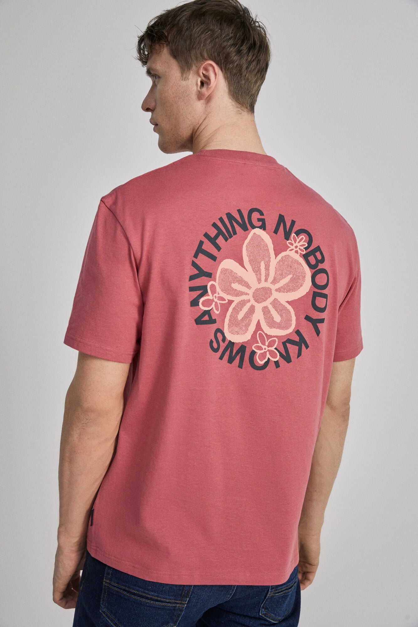 Nude Pink Hawaiian Printed T-shirt