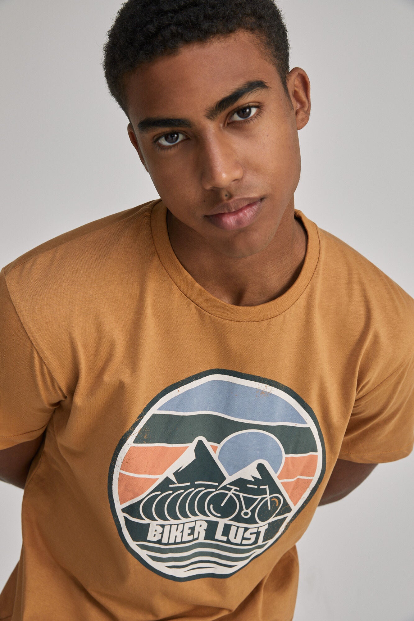 Brown Downhill Printed T-shirt