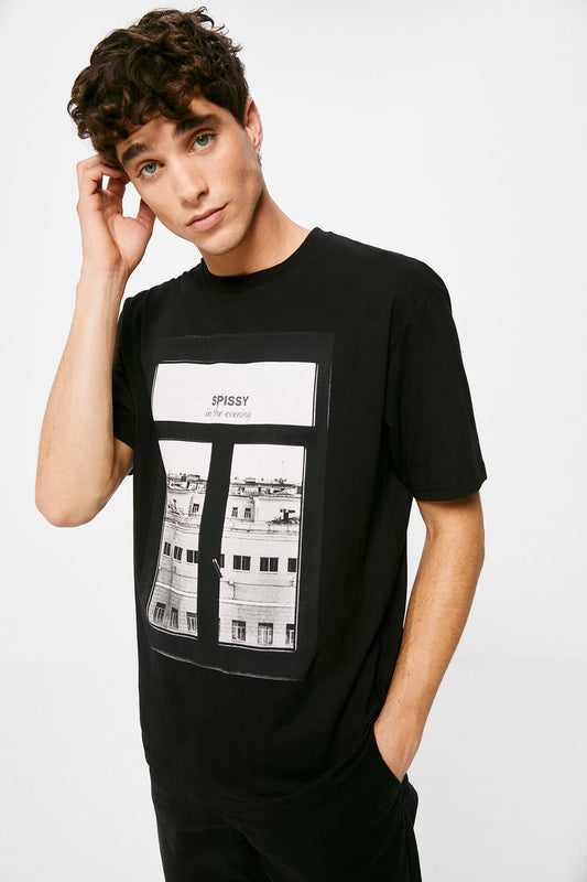 Black Spissy Printed T-Shirt