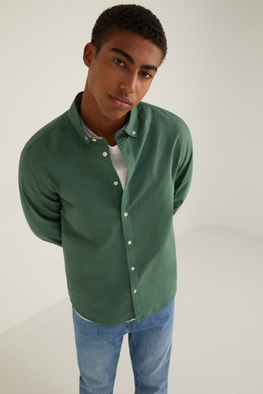 Coloured Oxford shirt (Regular Fit) - Green