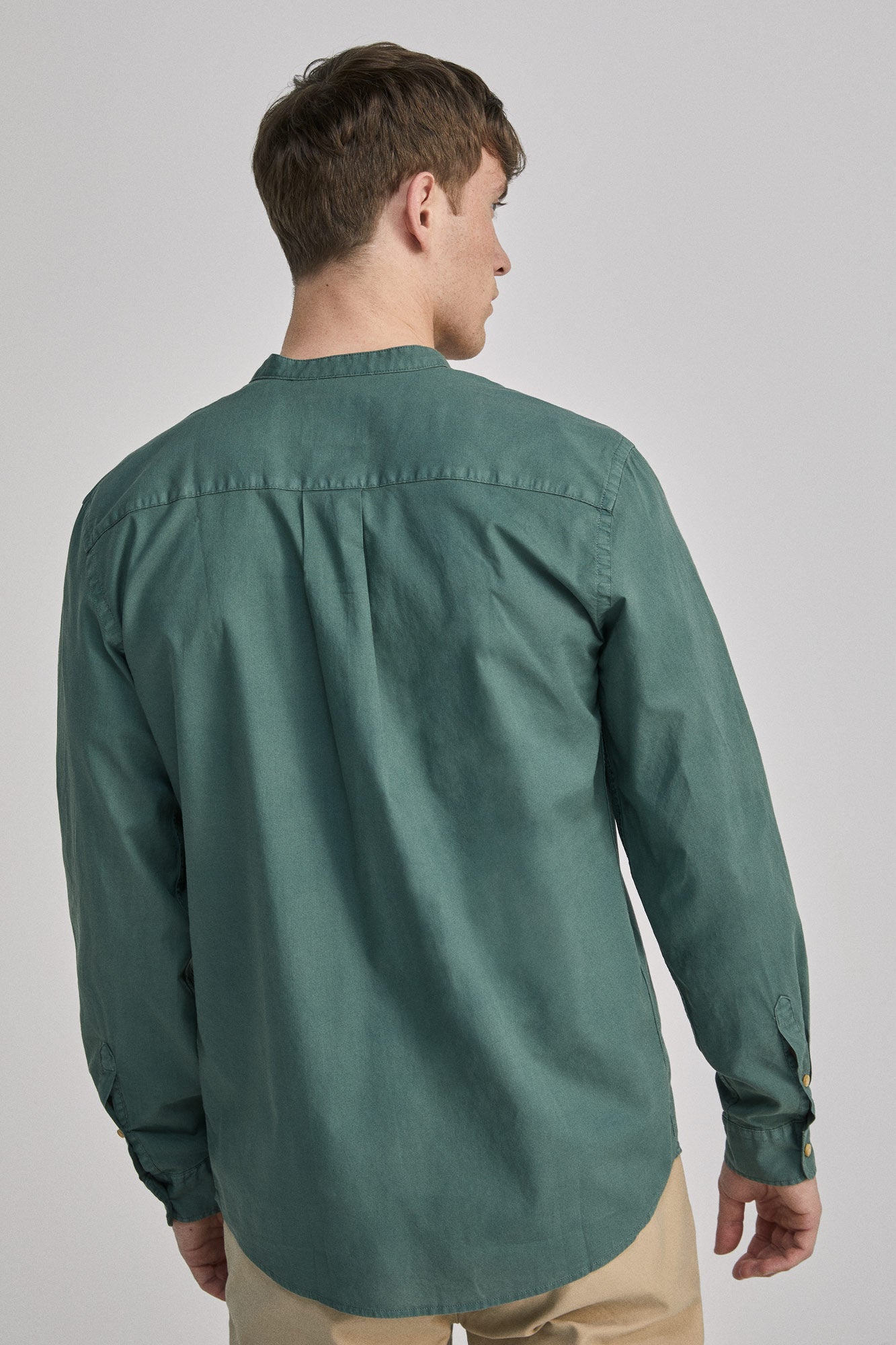 Oxford shirt with mandarin collar (Regular Fit) - Green