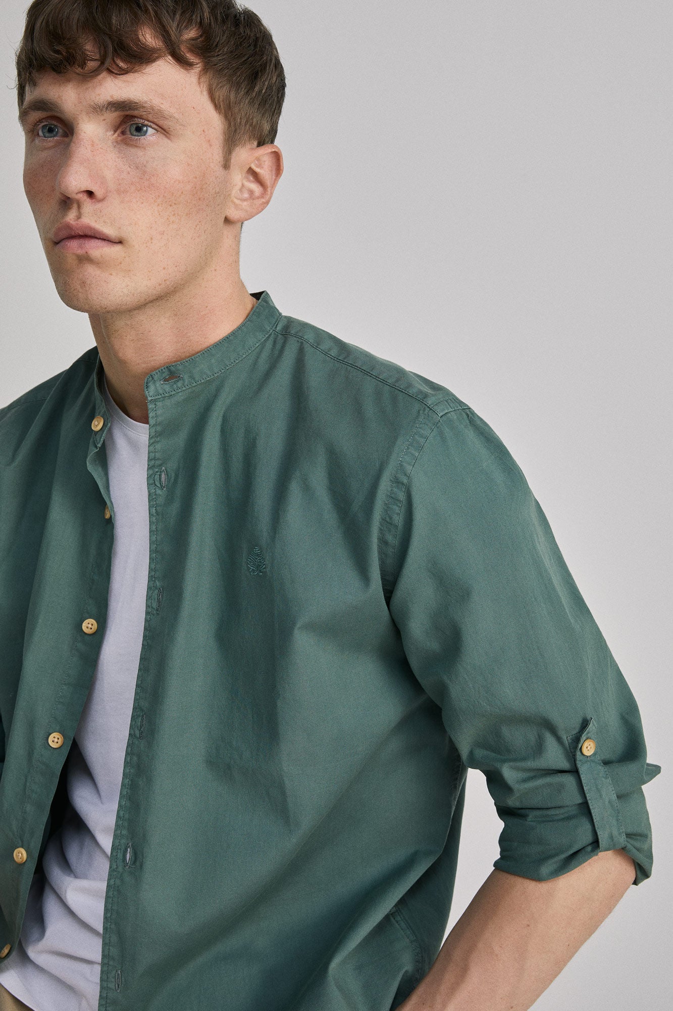 Green on sale collared shirt