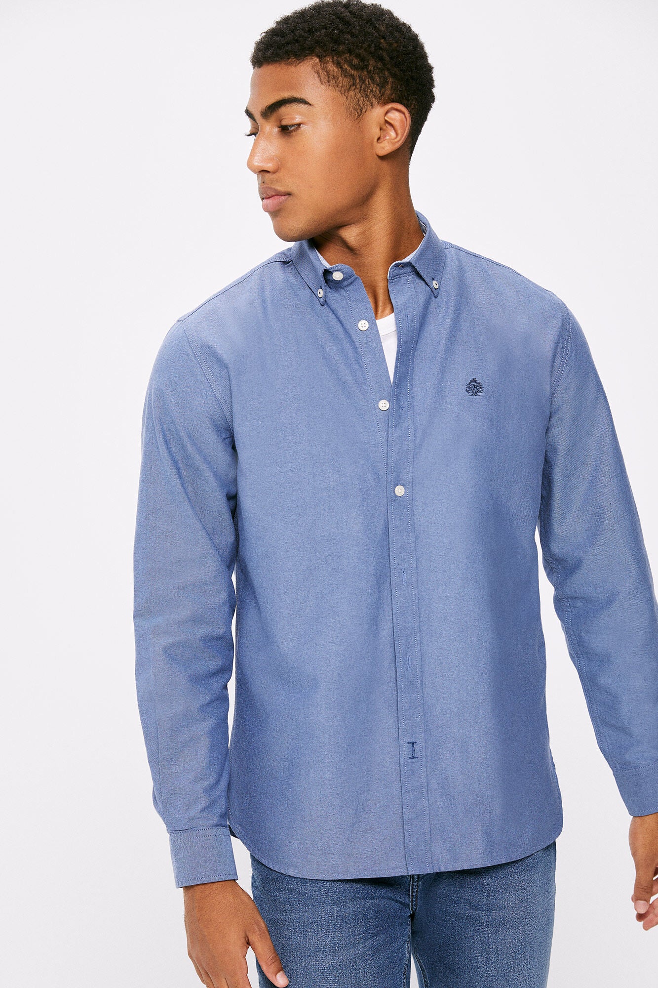 Plain Long Sleeve Shirt (Regular Fit) - Blue