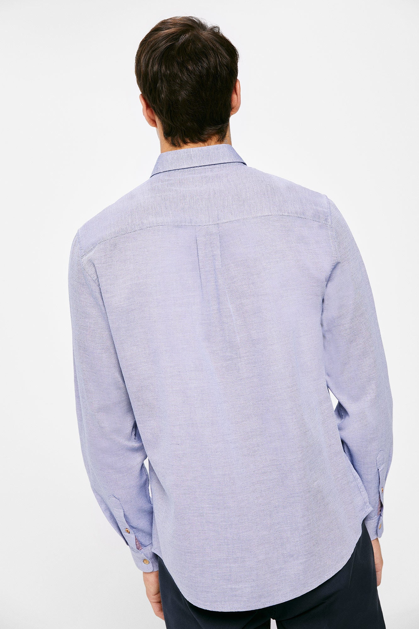 Textured colour shirt (Regular Fit) - Blue