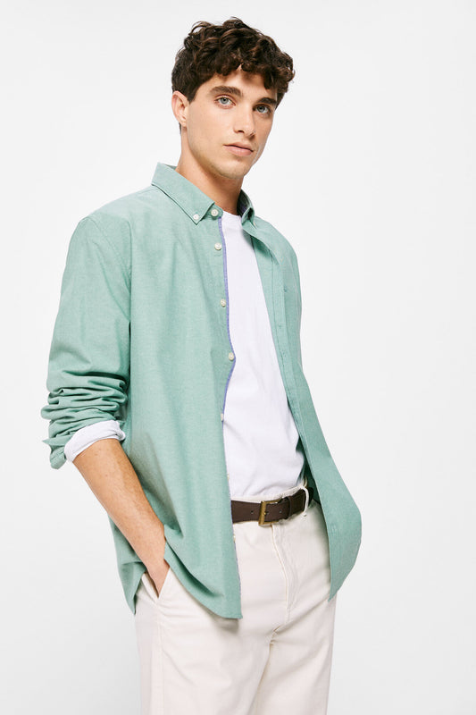 Pinpoint coloured shirt (Custom Fit) - Green