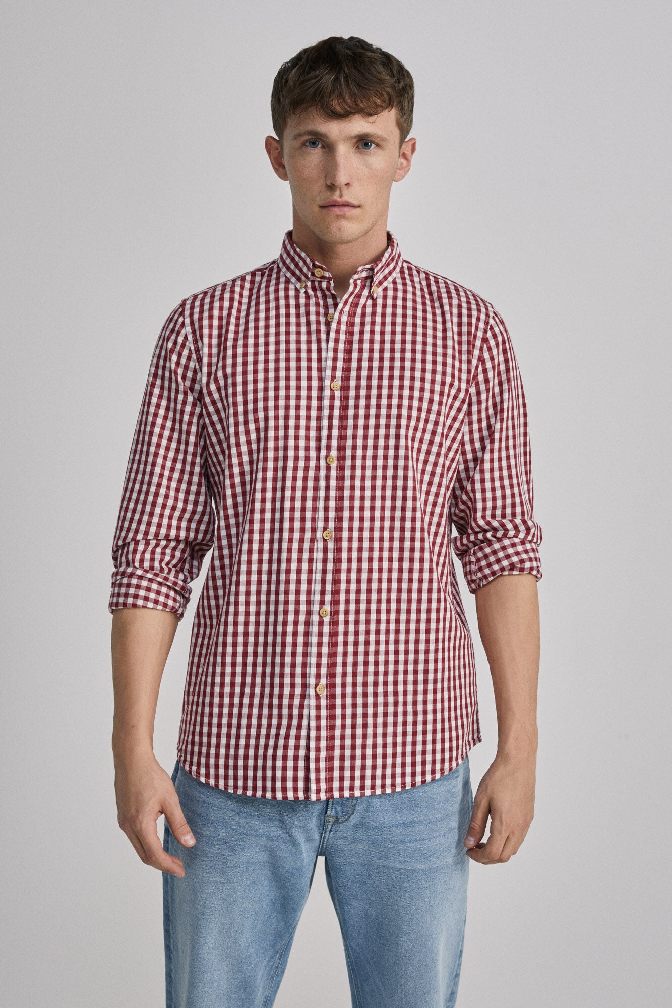 Gingham Checked shirt (Regular Fit) - Red