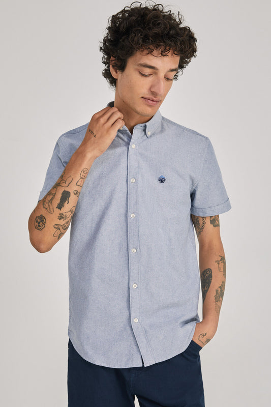Short Sleeve Oxford shirt (Regular Fit) - Blue